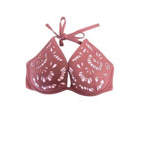 Shade & Shore Tropics Light Lift Laser Cut Triangle Bikini Top 36DD Womens Swimw